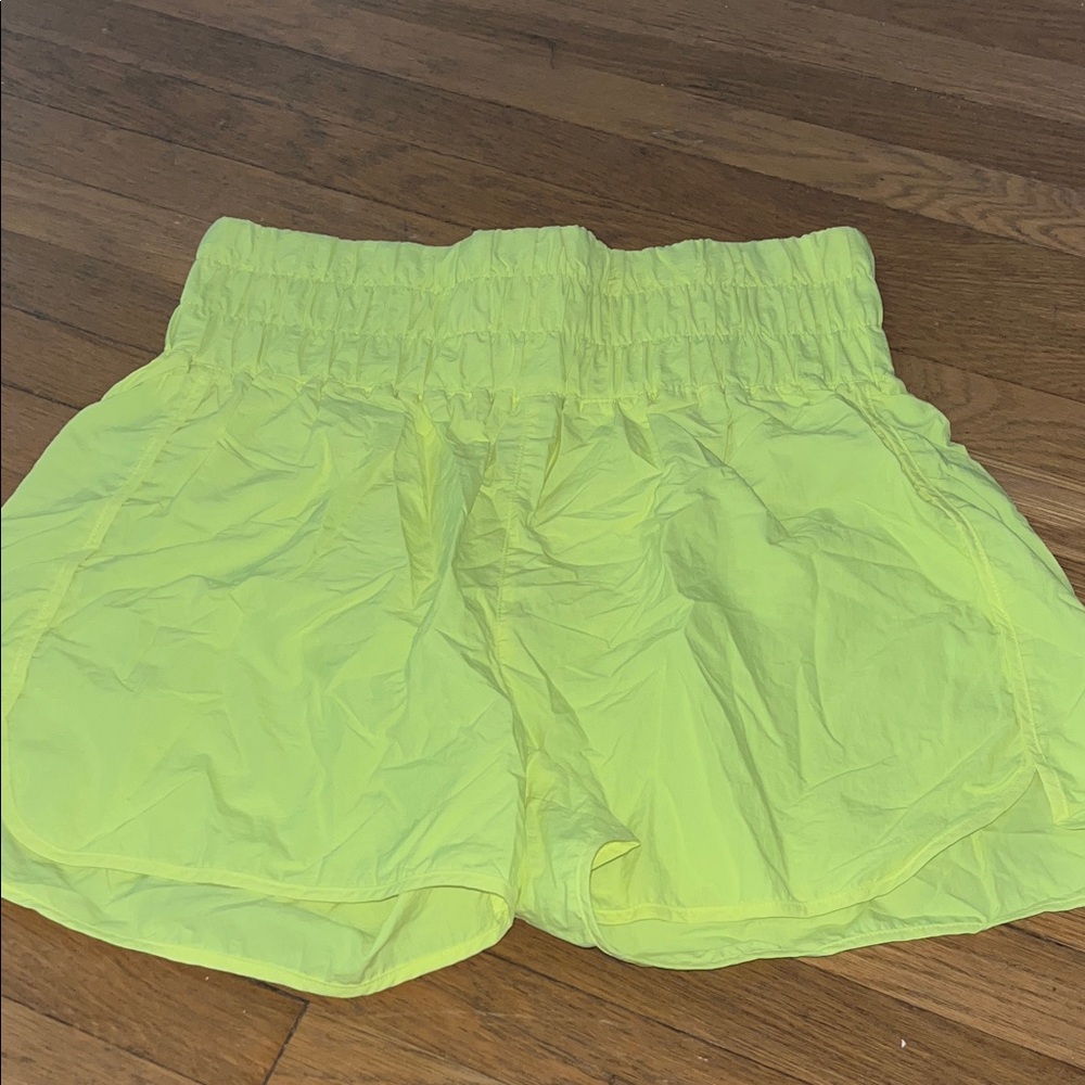 Women's Sz XL Neon Yellow Shorts with built in liner & key pocket. NWOT